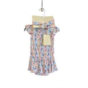 NEW LITTLE SNUGGLES girl's bamboo bodysuit with matching headband in true blue